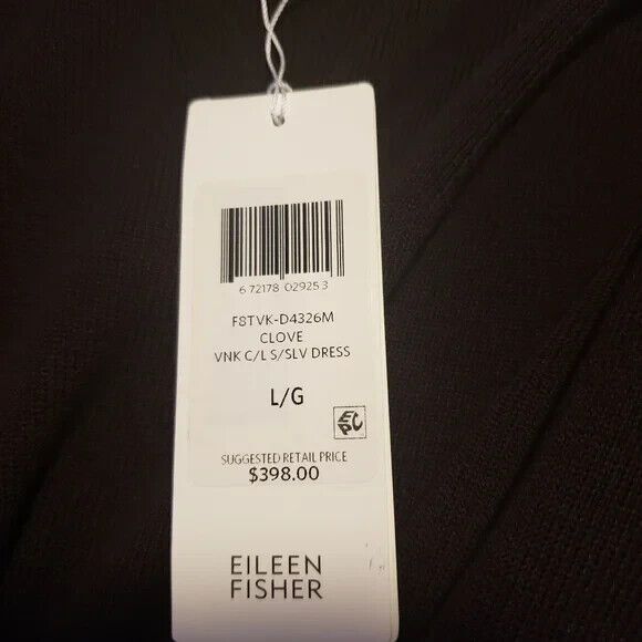 Eileen Fisher Clean Girl Minimalist Parisian V-Neck Sweater Dress NWT~$398 - Picture 10 of 12